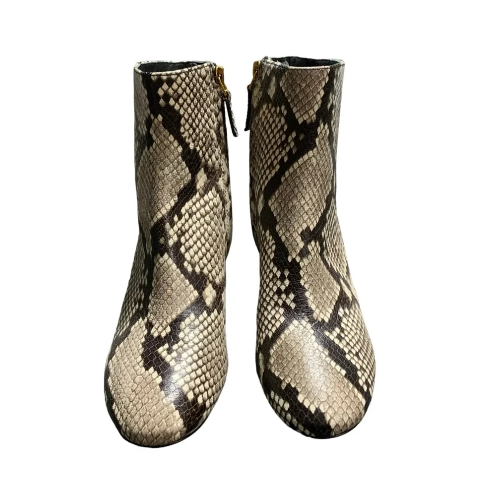 Tory Burch Brooke 70mm Snake Print Bootie Warm Roccia SZ 6 Designer Mob Wife